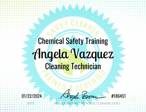 Angela Vazquez Chemical Safety Training Savvy Cleaner Training