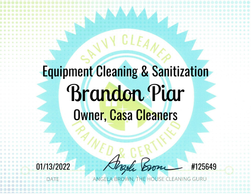 Brandon Piar Equipment Cleaning and Sanitization Savvy Cleaner Training 1000x772