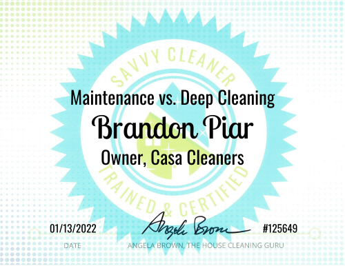 Brandon Piar Maintenance vs. Deep Cleaning Savvy Cleaner Training 1000x772