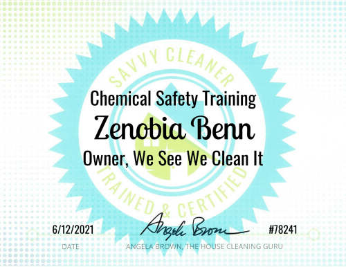 Chemical Safety Training Savvy Cleaner Training Zenobia Benn