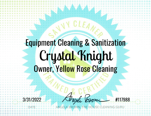Crystal Knight Equipment Cleaning and Sanitization Savvy Cleaner Training