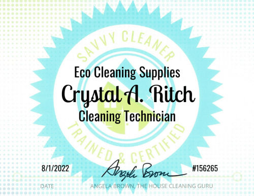 Crystal Ritch Eco Cleaning Supplies Savvy Cleaner Training