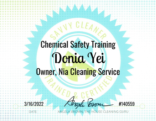 Donia Yei Chemical Safety Training Savvy Cleaner Training