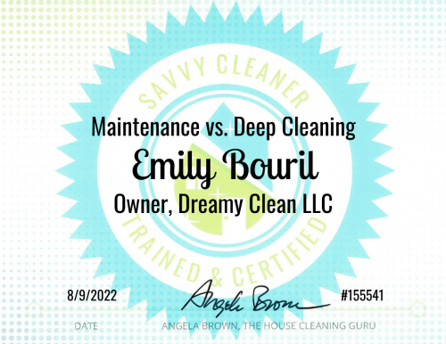 Emily Bouril Maintenance vs. Deep Cleaning Savvy Cleaner Training