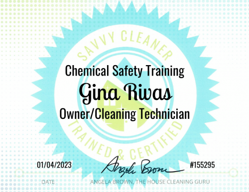 Gina Rivas Chemical Safety Training Savvy Cleaner Training NEW
