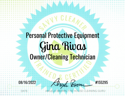 Gina Rivas Personal Protective Equipment Savvy Cleaner Training NEW