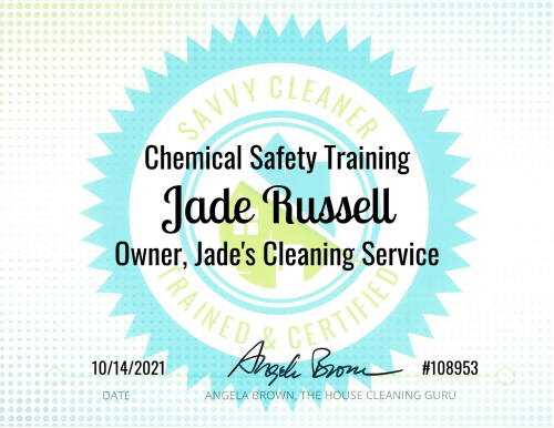 Jade Russell Chemical Safety Training Savvy Cleaner Training