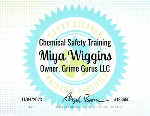 Miya Wiggins Chemical Safety Training Savvy Cleaner Training