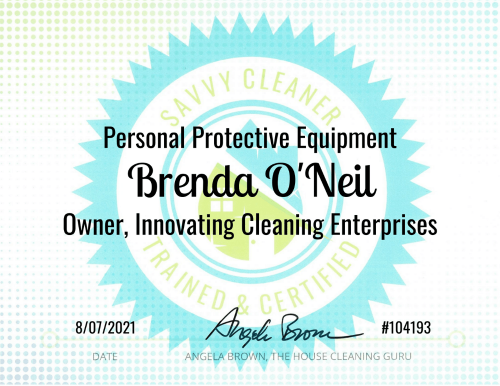 Personal Protective Equipment Savvy Cleaner Brenda O'Neil