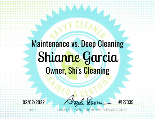 Shianne Garcia Maintenance vs. Deep Cleaning Savvy Cleaner Training 1000x772