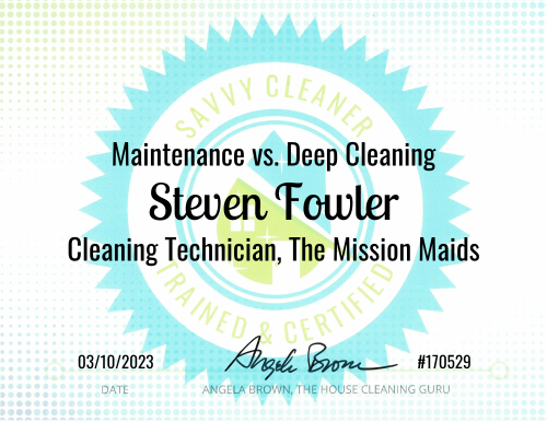 Steven Fowler Maintenance vs. Deep Cleaning Savvy Cleaner Training